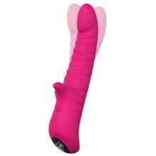 Виброротатор с клиторальным отростком «Honey bear», цвет розовый, Dream Toys 21384, из материала Силикон, длина 16 см.