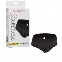 Черные трусы для страпона «Backless Brief Harness» с доступом, размер S/M, California Exotic Novelties SE-2701-09-3, бренд CalExotics, из материала Хлопок