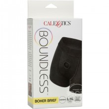 Трусы боксеры для страпона «Boundless Boxer Brief Harness», цвет черный, размер L/XL, California Exotic Novelties SE-2701-28-3, бренд CalExotics, из материала Хлопок