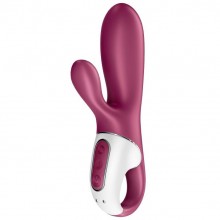 Вибратор-кролик «Hot Bunny» с функцией нагрева, цвет красный, Satisfyer 4001678RED, длина 17.5 см.