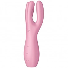 Вибромассажер для клитора и половых губ «Threesome 3», цвет розовый, Satisfyer 4037158PNK, из материала Силикон