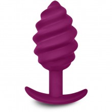 Витая силиконовая анальная пробка для ношения «Gplug Twist 2 Raspberry», цвет фиолетовый, Gvibe FT10585, бренд G-Vibe, цвет Малиновый, длина 10.5 см.