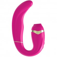 Женский вибратор «My G» для точки G с клиторальным стимулятором, цвет розовый, Adrien Lastic 11301, из материала Силикон, длина 17.4 см., со скидкой