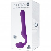 Безремневой женский страпон «Queens M», цвет фиолетовый, Adrien Lastic 20733, из материала Силикон, длина 20 см., со скидкой