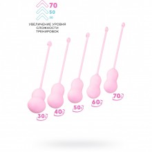 Набор из 5 вагинальных шариков «Tulips», цвет розовый, ToyFa 457710, из материала Силикон, коллекция Flovetta, длина 5.3 см.