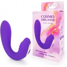 Фиолетовый изогнутый вибромассажер двойного действия «Cosmo Orgasm», фиолетовый, Bior Toys CSM-23164, из материала Силикон, длина 18 см.