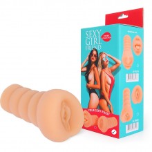 Мастурбатор-вагина телесного цвета «Sexy girl friend» с бороздками на внешней части, Bior Toys sf-70268, из материала TPR, цвет Телесный