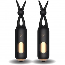 Вибростимуляторы для сосков «Lovers Collection Vibrating Nipple Stimulators», цвет черный, Fredericks of Hollywood FOH-2009, из материала Пластик АБС