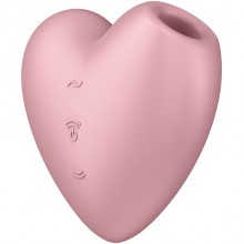 Вакуумный стимулятор «Cutie Heart», цвет розовый, Satisfyer J2018-276-1, из материала Силикон