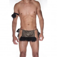 Открытый мужской костюм из переливающейся ткани «Тарзан», La Blinque LBLNQ-15573-SM, из материала Полиамид, цвет Шоколадный, S/M