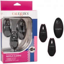 Зажимы для сосков с дистанционным управлением «Remote Nipple Clamps», цвет черный, California Exotic Novelties SE-0077-78-3, бренд CalExotics, длина 6.25 см.