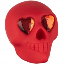 Вибромассажер в форме черепа «Bone Head», цвет красный, California Exotic Novelties SE-4410-06-3, из материала Силикон, коллекция Naughty Bits, длина 7 см.