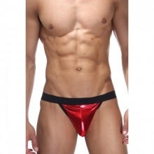 Блестящие мужские стринги, цвет красный, размер L/XL, La Blinque LBLNQ-15004-LXL, из материала Полиамид