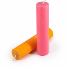 Набор из 2 свечей «Wax Play Bondage To Heat Up», цвет оранжевый и розовый, Lola Games 1067-01lola, из материала Парафин, цвет Мульти, длина 13 см.
