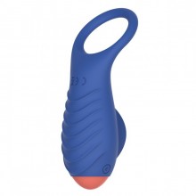 Кольцо эрекционное «One Nighter Cock Ring», 10 режимов, FeelzToys FLZ-E32477, из материала Силикон, цвет Синий, длина 11 см.