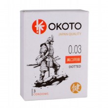 Презервативы с точечной поверхностью с продлевающим эффектом «Okoto Dotted», СК-Визит Ситабелла 1466, из материала Латекс, цвет Прозрачный, длина 18 см.
