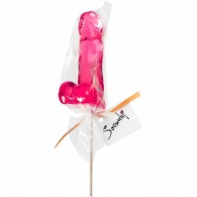 Леденец «Пенис Bubble Gum», цвет розовый, Impirante 12026-03, длина 12.5 см.