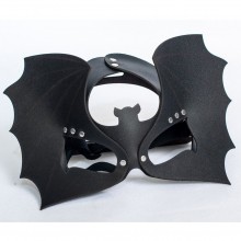 Черная кожаная маска на глаза в форме летучей мыши, Sitabella 4060-1, бренд СК-Визит, цвет Черный