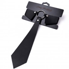 Стильный чокер-галстук, цвет черный, Crazy Handmade СН-2024, из материала Кожа