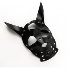 Черная маска собаки из натуральной кожи, Crazy handmade сн-6308
