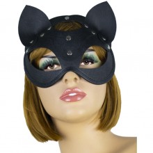 Оригинальная черная маска кошки из экокожи, Биоклон 501901, бренд LoveToy А-Полимер, из материала Экокожа