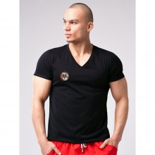 Мужская футболка в стиле милитари, цвет черный, размер M, Opium R-140, из материала Хлопок