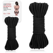 Черная хлопковая веревка для связывания, Lux Fetish LF5106-BLK, цвет Черный