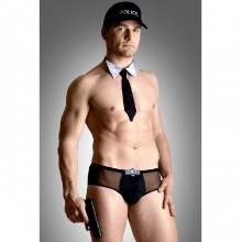 Игровой мужской костюм «Сотрудник полиции», размер XL, SoftLine 460214, цвет Черный