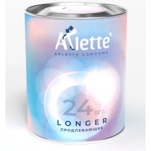 Презервативы с продлевающим эффектом, упаковка 24 шт, Arlette Longer №24, из материала Латекс, длина 18.5 см.