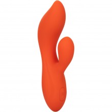 Женский вибратор-кролик для вагинальной и клиторальной стимуляции «Stella Dual Teaser», цвет оранжевый, материал силикон, California Exotic Novelties SE-4368-30-3, длина 15.25 см.
