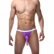Оригинальные мужские трусы джоки с кружевом, цвет фиолетовый, размер L/XL, La Blinque LBLNQ-15421-LXL, из материала Полиэстер, со скидкой