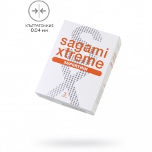 Презервативы ультратонкие «Xtreme», упаковка 3 шт, Sagami 750/1, из материала Латекс, цвет Прозрачный, длина 19 см.