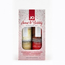 Набор вкусовых лубрикантов «Champagne и Chocolate Covered Strawberry», 2 х 60 мл, System Jo JO33506, коллекция Flavored, 120 мл.