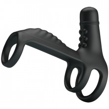 Эрекционное виброкольцо «Vibrating Penis Sling», цвет черный, Baile BI-210276, из материала Силикон, коллекция Pretty Love, длина 11.5 см.