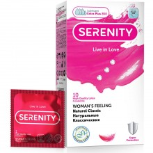 Классические натуральные презервативы «Womans Feeling Naturee Classic», 10 шт, Serenity 6949402825672, из материала Латекс, цвет Прозрачный, длина 18 см.
