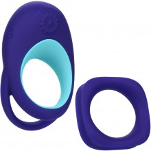 Набор мужских эрекционных колец «Link Up Alpha» с вибрацией, цвет синий, материал силикон, California Exotic Novelties SE-1350-20-3, длина 9 см.
