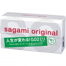 Тонкие полиуретановые презервативы «Sagami Original 002», 10 шт., 150492, цвет Прозрачный, длина 19 см.