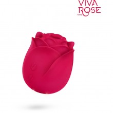 Вибромассажер-роза с эффектом вакуума, цвет малиновый, Viva Rose Toys RT-34015, из материала Силикон, диаметр 0.57 см.