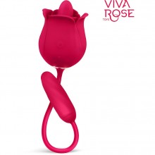 Вибромассажер, 9 режимов вибрации и движения язычка, цвет розовый, Viva rose toys RT-34001, из материала Силикон, длина 84 см.