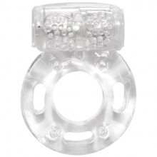 Эрекционное кольцо с вибрацией «Lola Games Rings Axle-pin white», из материала Силикон, цвет Прозрачный, длина 4.5 см.