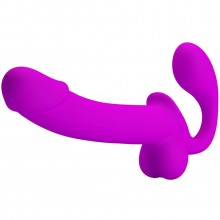 Безремневой страпон с мошонкой и семяизвержением «Kelpie», цвет фиолетовый, BW-022067P, бренд Baile, из материала Силикон, длина 25 см.