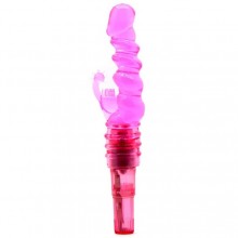 Мини вибратор с клиторальной насадкой «Rocket Tickler», цвет розовый, TVB-0510R, из материала Пластик АБС, длина 9.5 см.