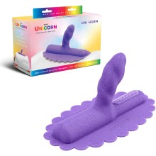 Фиолетовая насадка с блестками для премиум секс-машины «Unicorn Uni Horn Cowgirl», цвет фиолетовый, CG-007, из материала Силикон, длина 25 см.