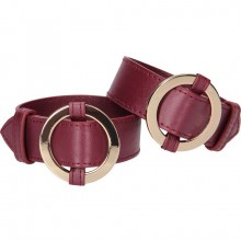 Наручные или лодыжечные оковы «Ouch Halo Wrist or Ankle Cuffs - Burgundy», цвет бордовый, Shots Media OU581BUR, из материала Экокожа, длина 34.5 см.