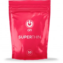 Ультратонкие презервативы «ON Super Thin», 50 шт, из материала Латекс