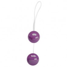 Вагинальные шарики «Twins Ball» со смещенным центром тяжести, цвет фиолетовый, Baile BI-014049-2-0603S, из материала Пластик АБС, диаметр 3.5 см.