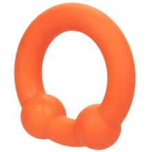 Эрекционное кольцо со стимулирующими шариками «Alpha Liquid Silicone Dual Ball Ring», цвет оранжевый, California Exotic Novelties SE-1492-12-2, бренд CalExotics