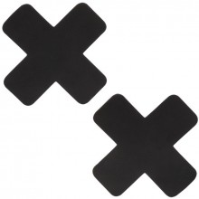 Пэстисы-кресты «Boundless 2 Nipple Pasties», цвет черный, California Exotic Novelties SE-2702-90-2, бренд CalExotics, из материала Полиуретан, длина 7.5 см.