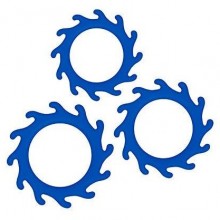 Набор из 3 синих эрекционных колец «Renegade Gears», NS Novelties NSN-1116-97, из материала Силикон, цвет Синий, диаметр 4.5 см.