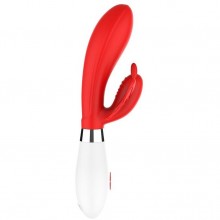 Мощный вибратор - кролик «Alexios», цвет красный, Shots LUM004RED, бренд Shots Media, из материала Силикон, длина 21 см.